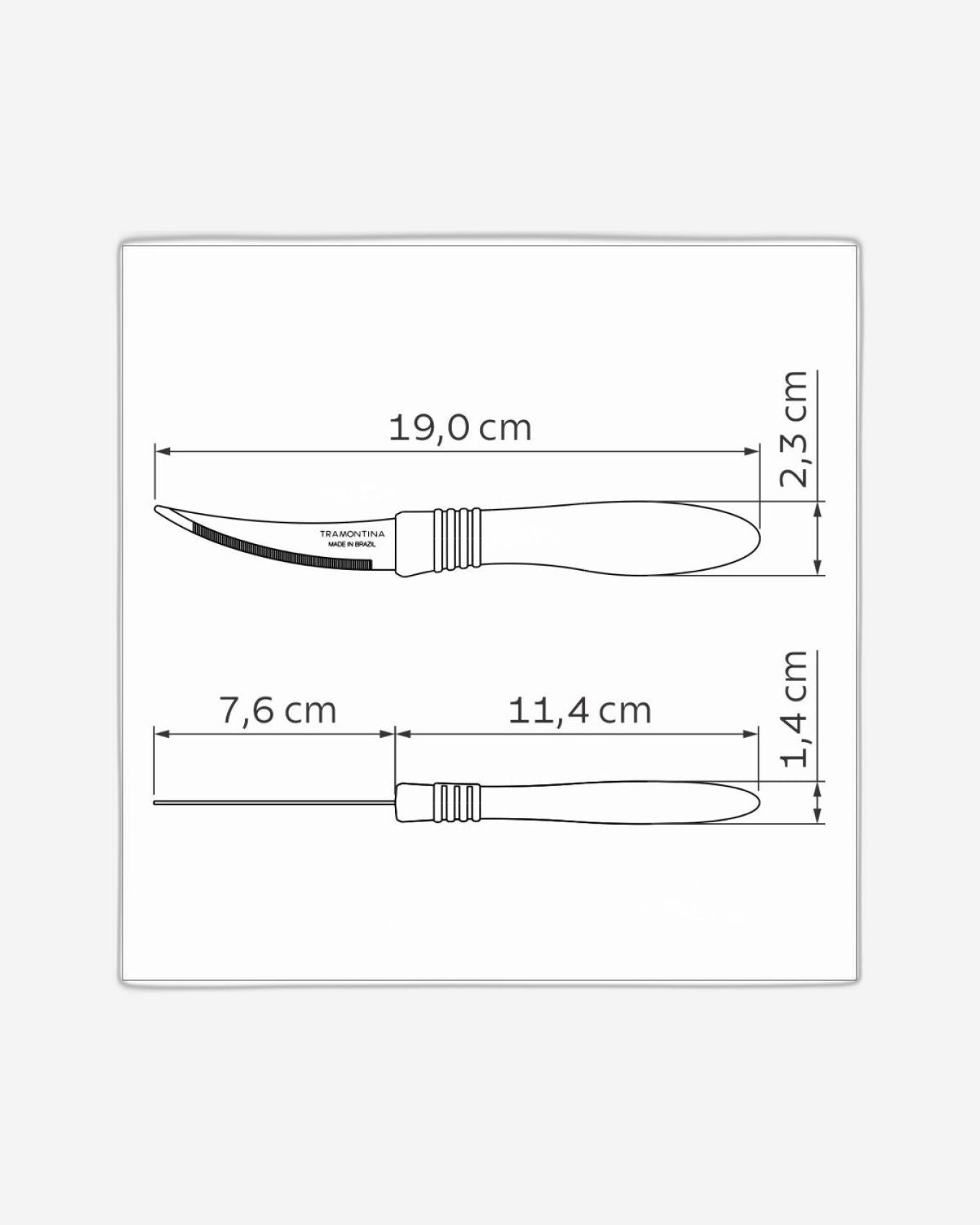 Tramontina Cor&Cor 3" Tomato Knife with Stainless-Steel Blade and Blue Polypropylene Handle