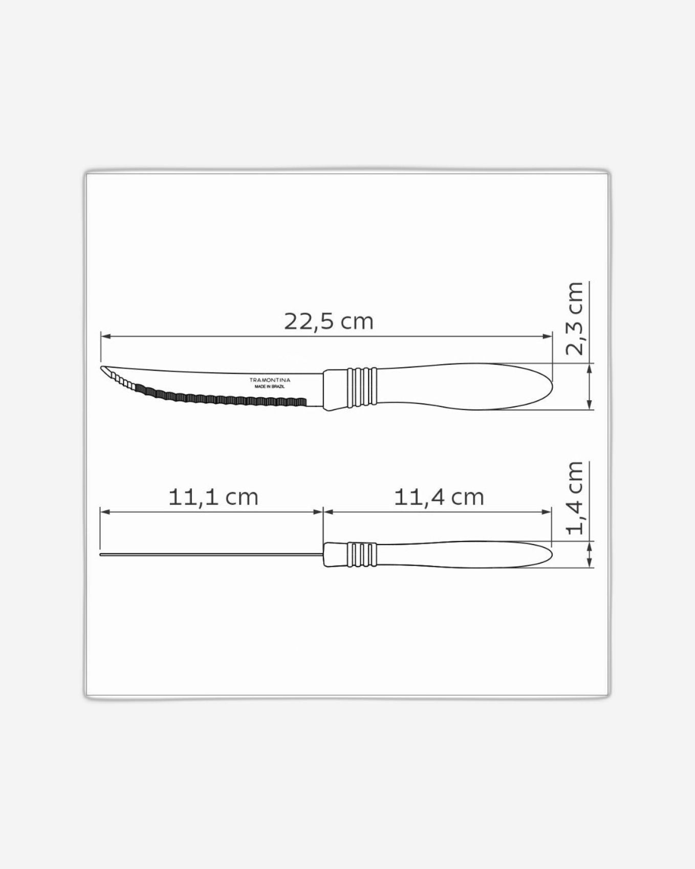 Tramontina Cor&Cor 5" Steak Knife with Micro-Serrated Stainless-Steel Blade and Blue Polypropylene Handle
