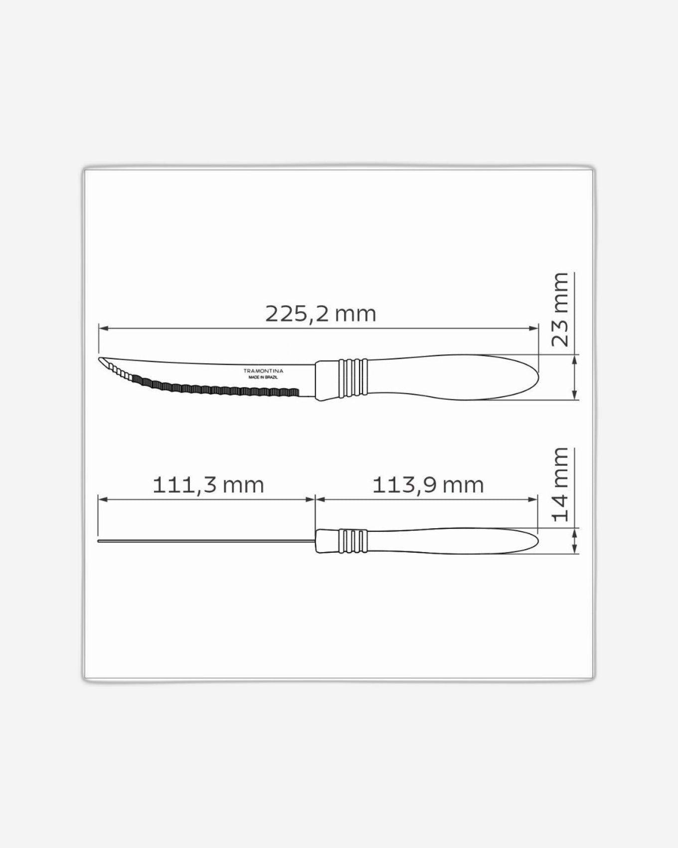 Tramontina Cor&Cor 5" Steak Knife with Micro-Serrated Stainless-Steel Blade and Blue Polypropylene Handle