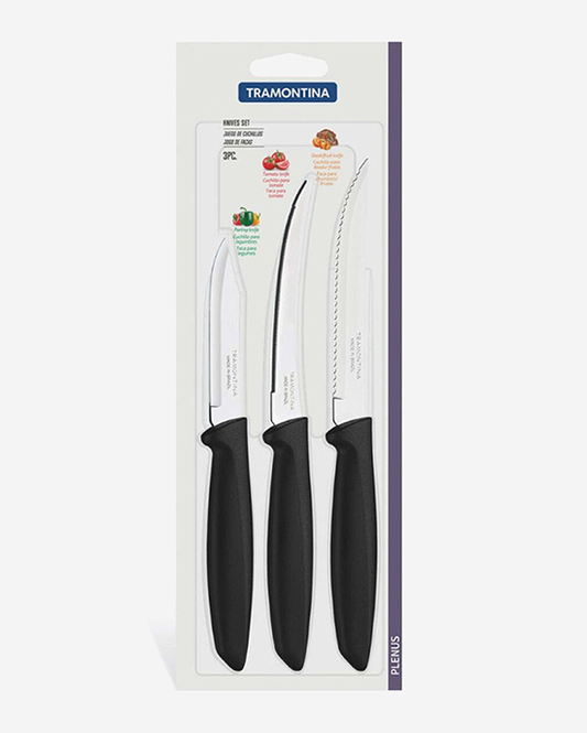 Tramontina Plenus Knife Set 3Pc Black