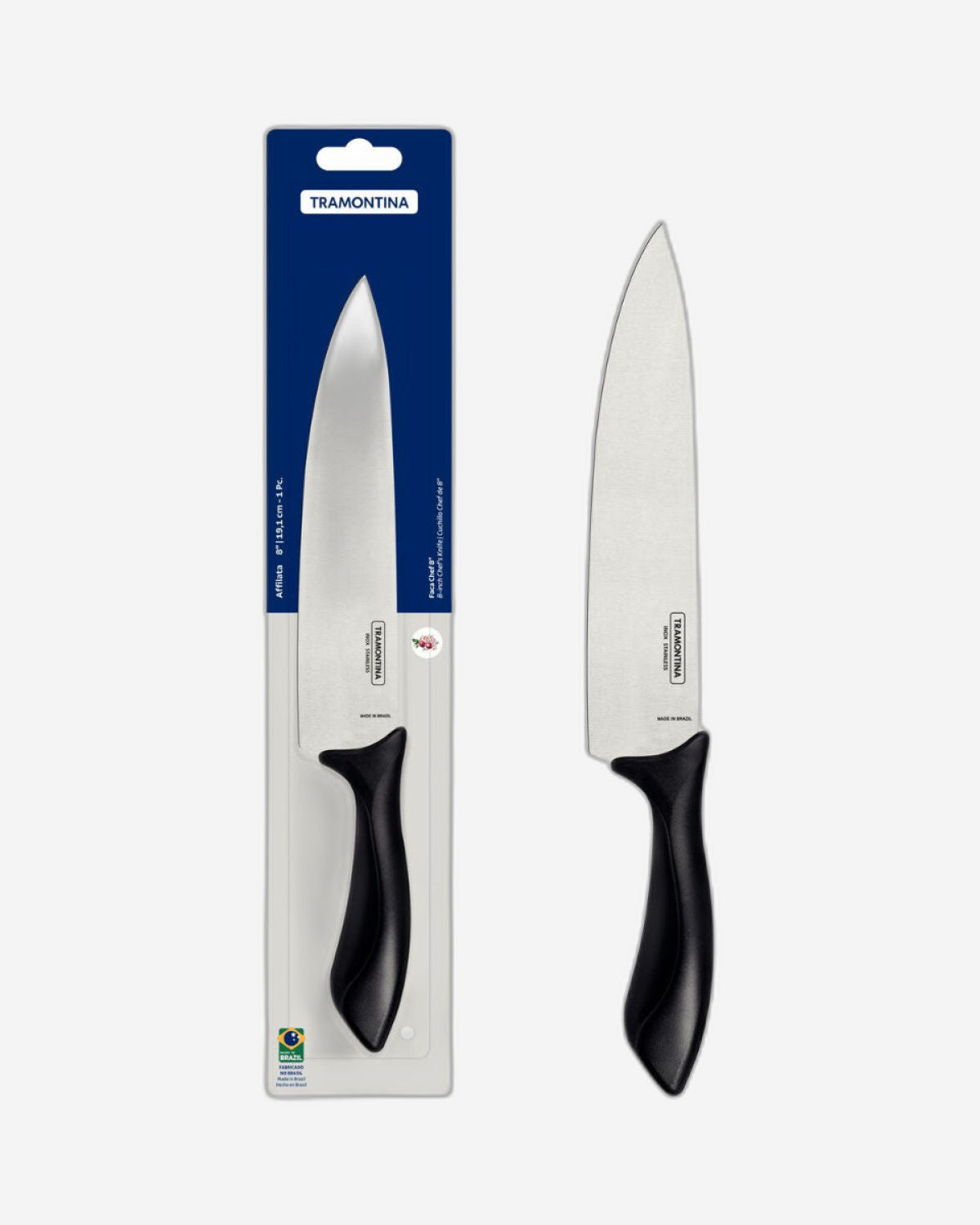 Tramontina Affilata 8" Chef's Knife with Stainless-Steel Blade and Black Polypropylene Handle