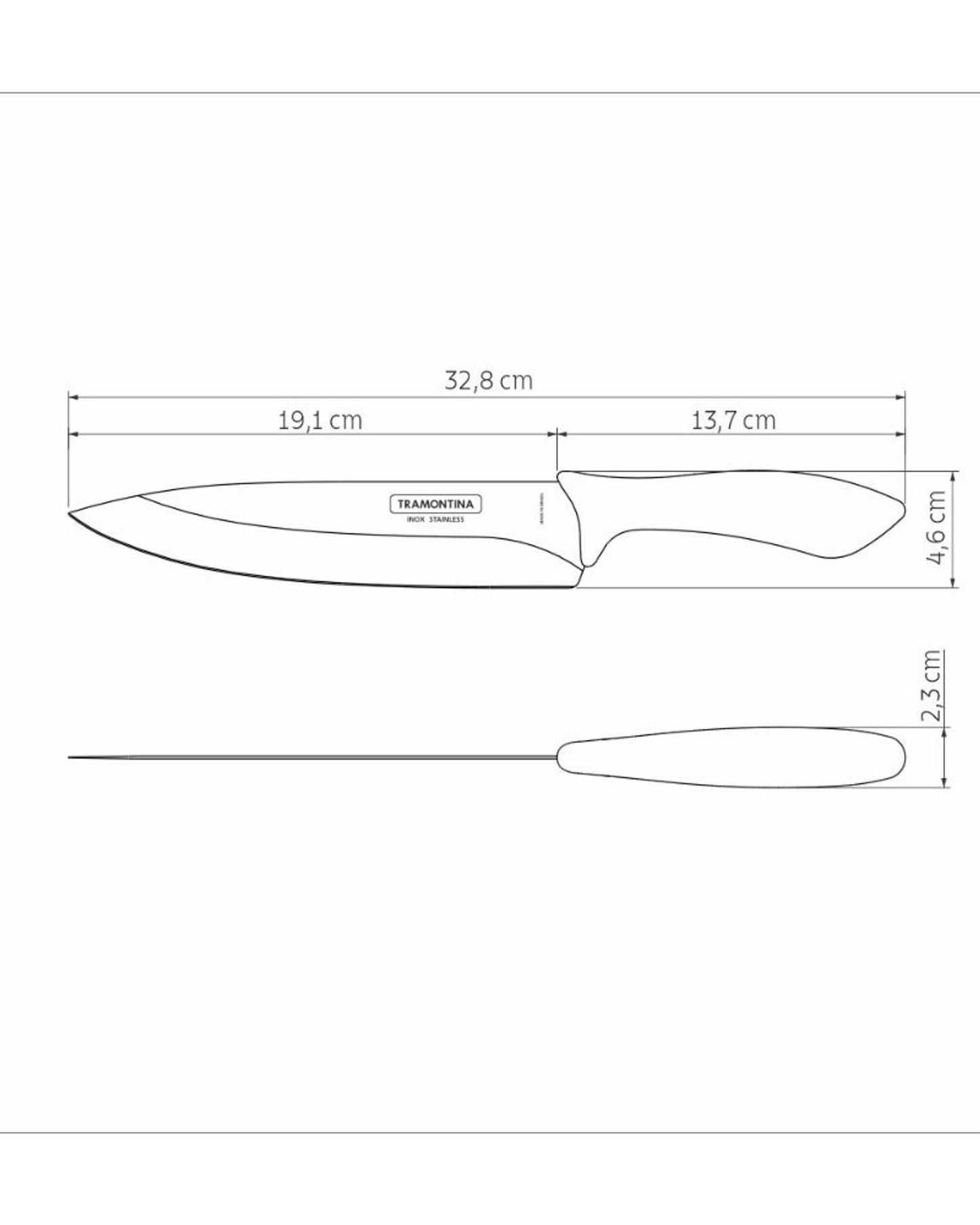 Tramontina Affilata 8" Chef's Knife with Stainless-Steel Blade and Black Polypropylene Handle