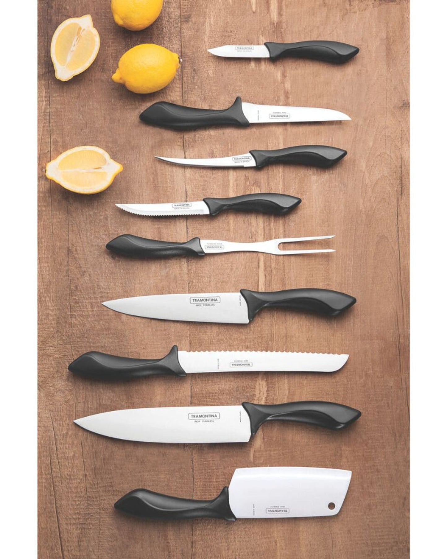 Tramontina Affilata 7" Utility Knife with Stainless-Steel Blade and Black Polypropylene Handle