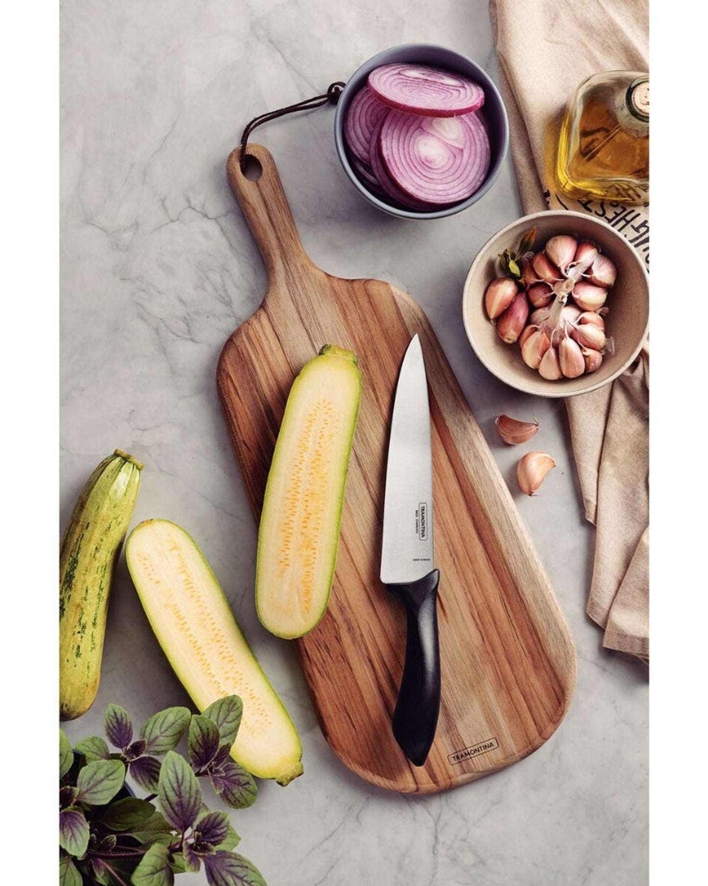 Tramontina Affilata 7" Utility Knife with Stainless-Steel Blade and Black Polypropylene Handle