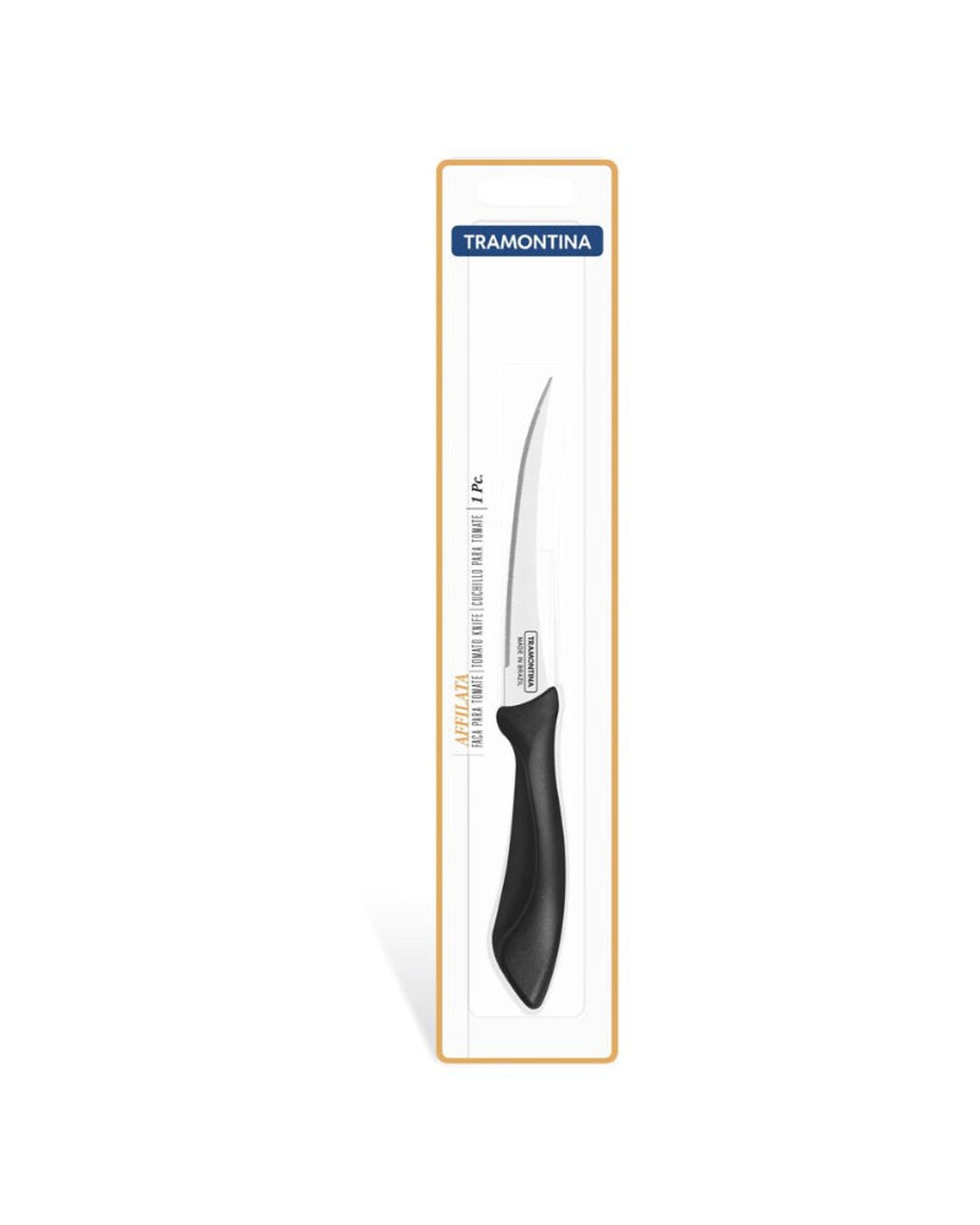 Tramontina Affilata 5" Tomato Knife with Stainless-Steel Blade and Black Polypropylene Handle