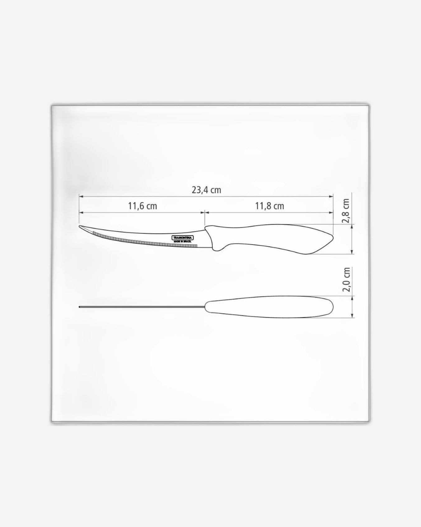 Tramontina Affilata 5" Tomato Knife with Stainless-Steel Blade and Black Polypropylene Handle