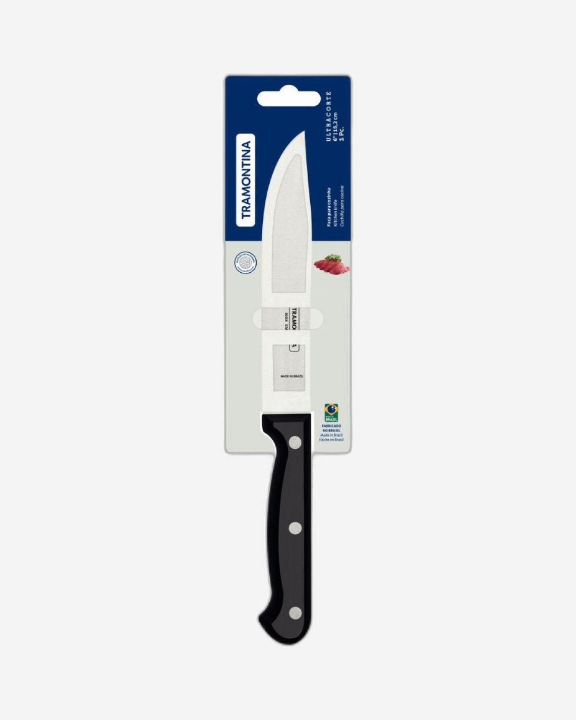 Tramontina Ultracorte 6" Kitchen Knife with Stainless-Steel Blade and Black Polypropylene Handle