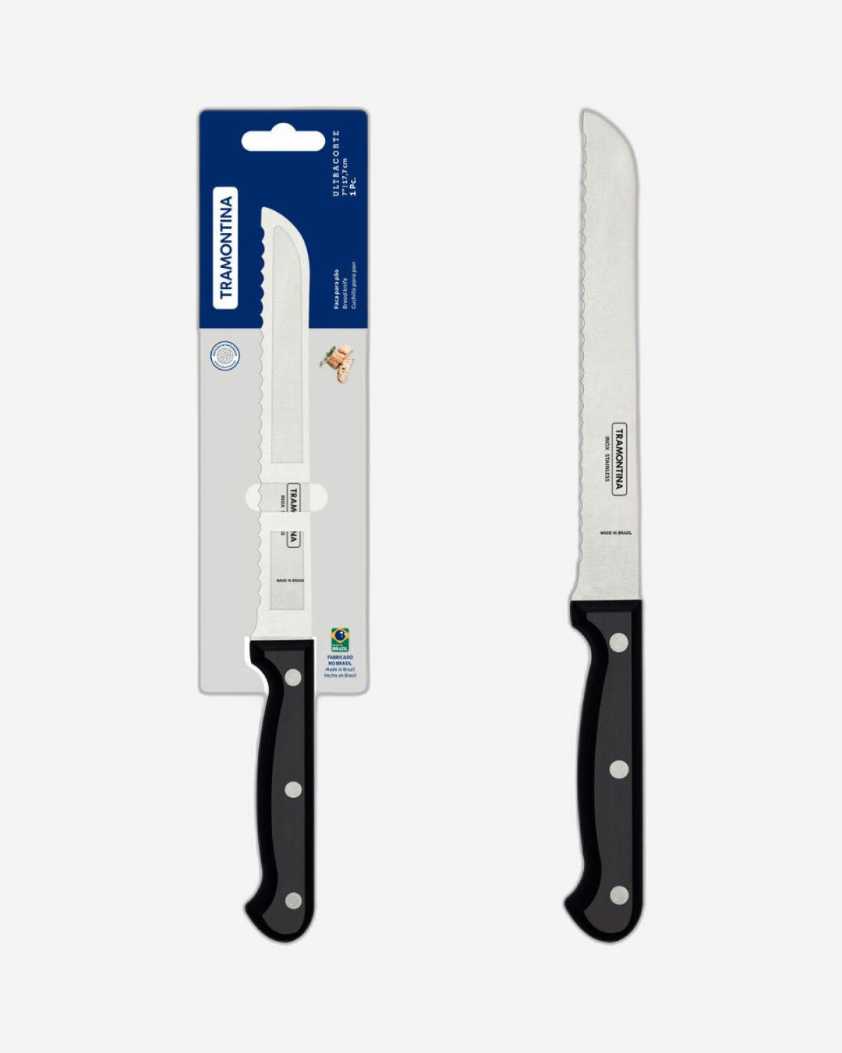 Tramontina Ultracorte 7" Bread Knife with Stainless-Steel Blade and Black Polypropylene Handle