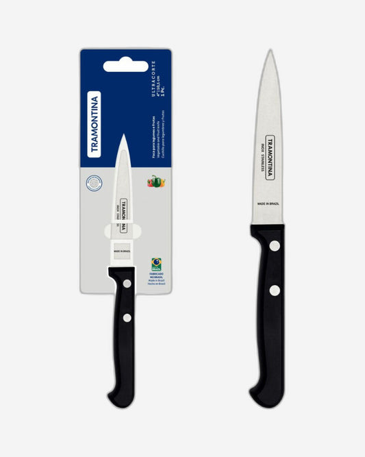 Tramontina Ultracorte 4" Vegetable and Fruit Knife with Stainless-Steel Blade and Black Polypropylene Handle