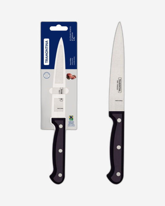 Tramontina Ultracorte 6" Utility Knife with Stainless-Steel Blade and Black Polypropylene Handle