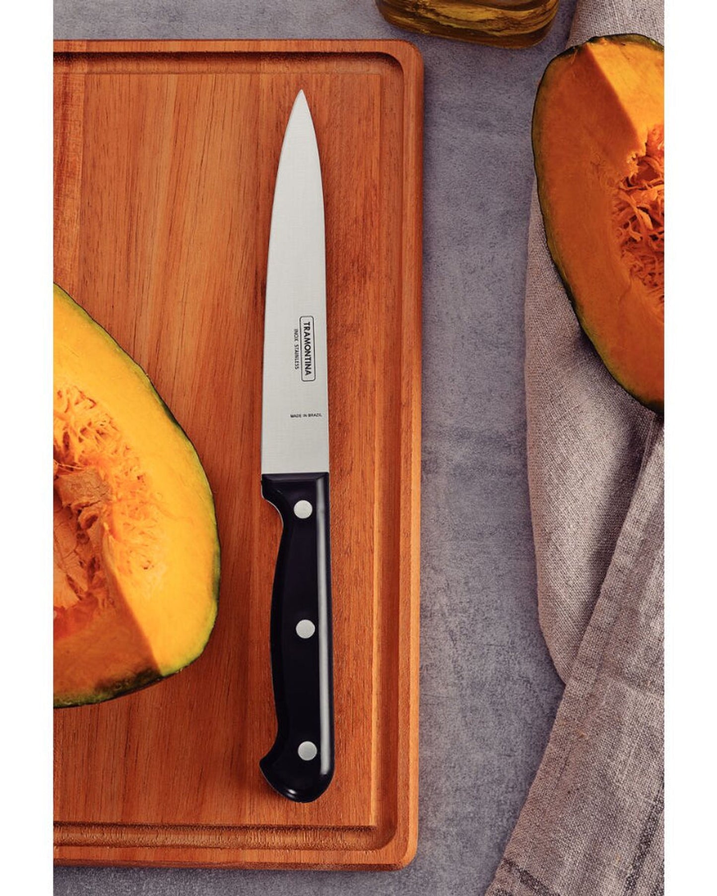 Tramontina Ultracorte 6" Utility Knife with Stainless-Steel Blade and Black Polypropylene Handle