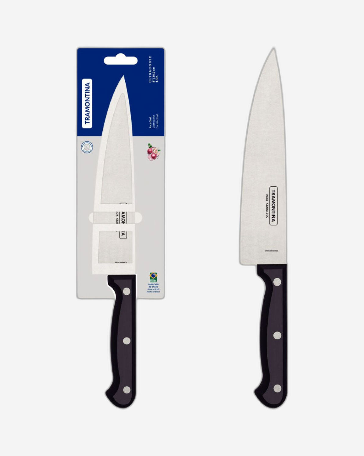 Tramontina Ultracorte 8" Chef's Knife with Stainless Steel Blade and Black Polypropylene Handle