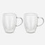 Cuisine Art Borosilicate Double Wall Glass Handle Set 350ml 2Pc