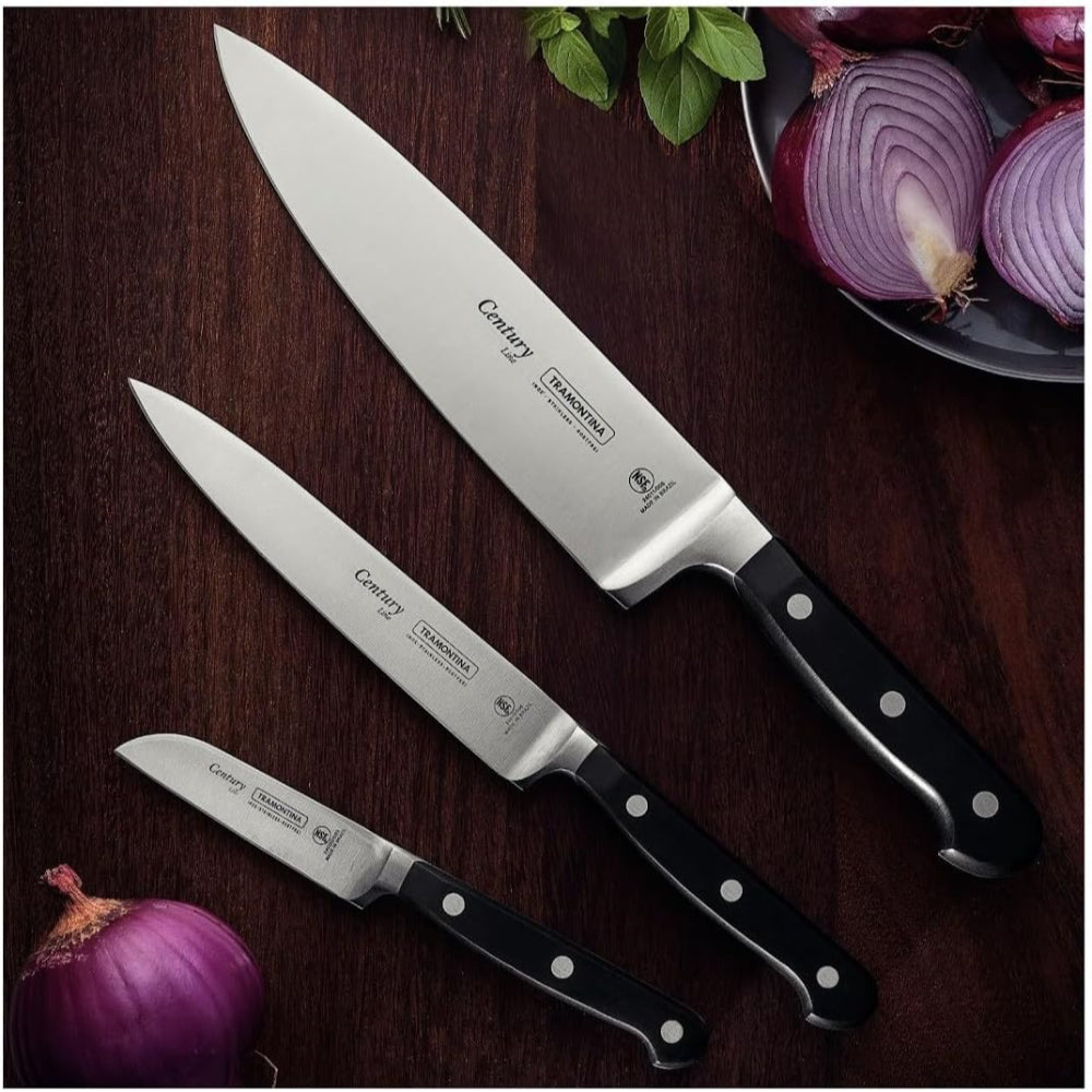 Tramontina Brazil  Century 3 Inches Vegetable and Fruit Knife with Stainless Steel Blade and Polycarbonate Handle