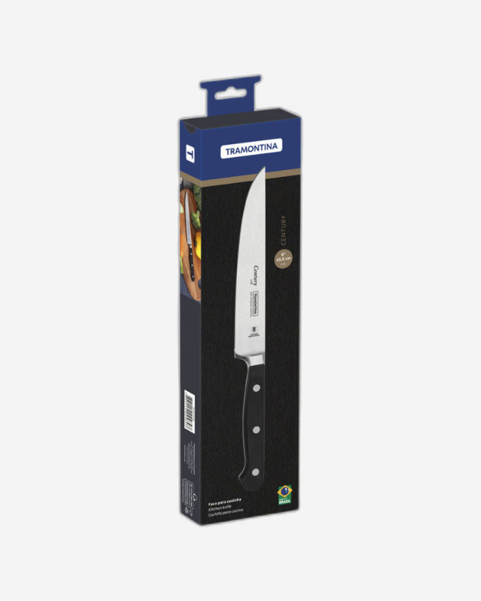 Tramontina Century 6" Kitchen knife with Stainless-Steel Blade and Black Polycarbonate Handle