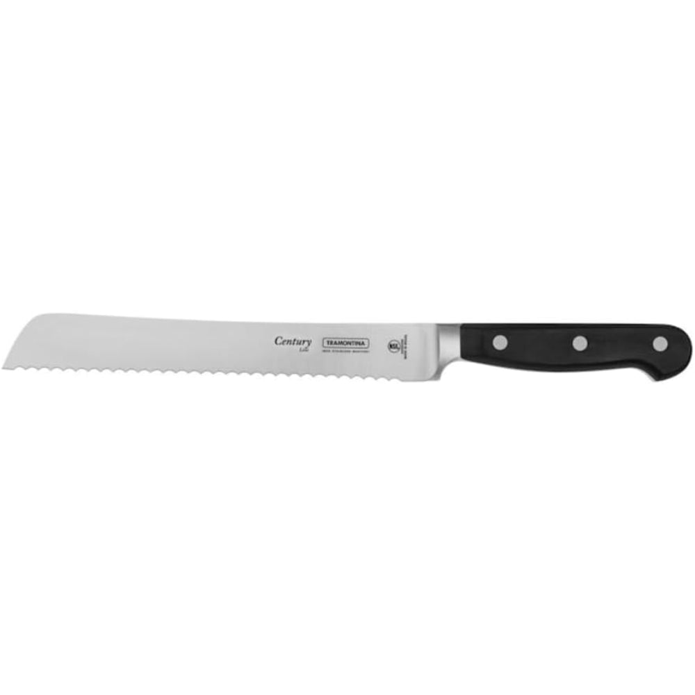 Tramontina Brazil  Century 8 Inches Bread Knife with Stainless Steel Blade and Black Polycarbonate Handle