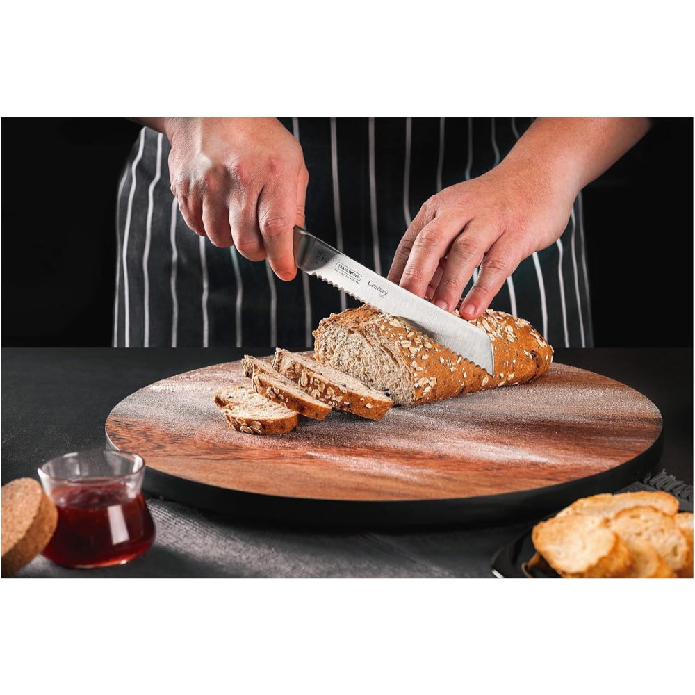 Tramontina Brazil  Century 8 Inches Bread Knife with Stainless Steel Blade and Black Polycarbonate Handle