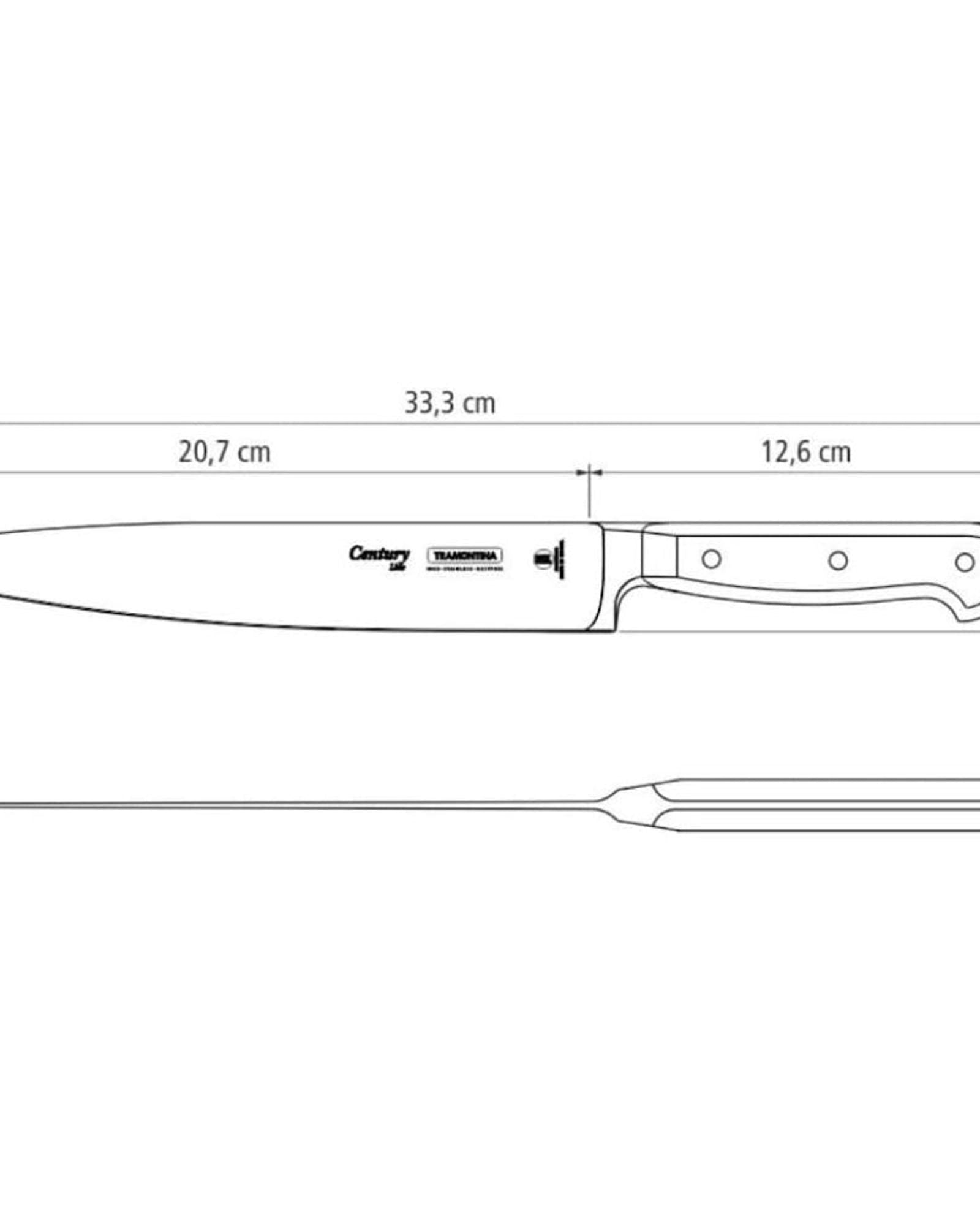Tramontina Brazil  Century 8 Inches Utility Knife with Stainless Steel Blade and Black Polycarbonate Handle