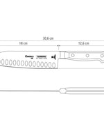 Tramontina Brazil  Century 7 Inches Santoku Knife with Stainless Steel Blade and Black Polycarbonate Handle