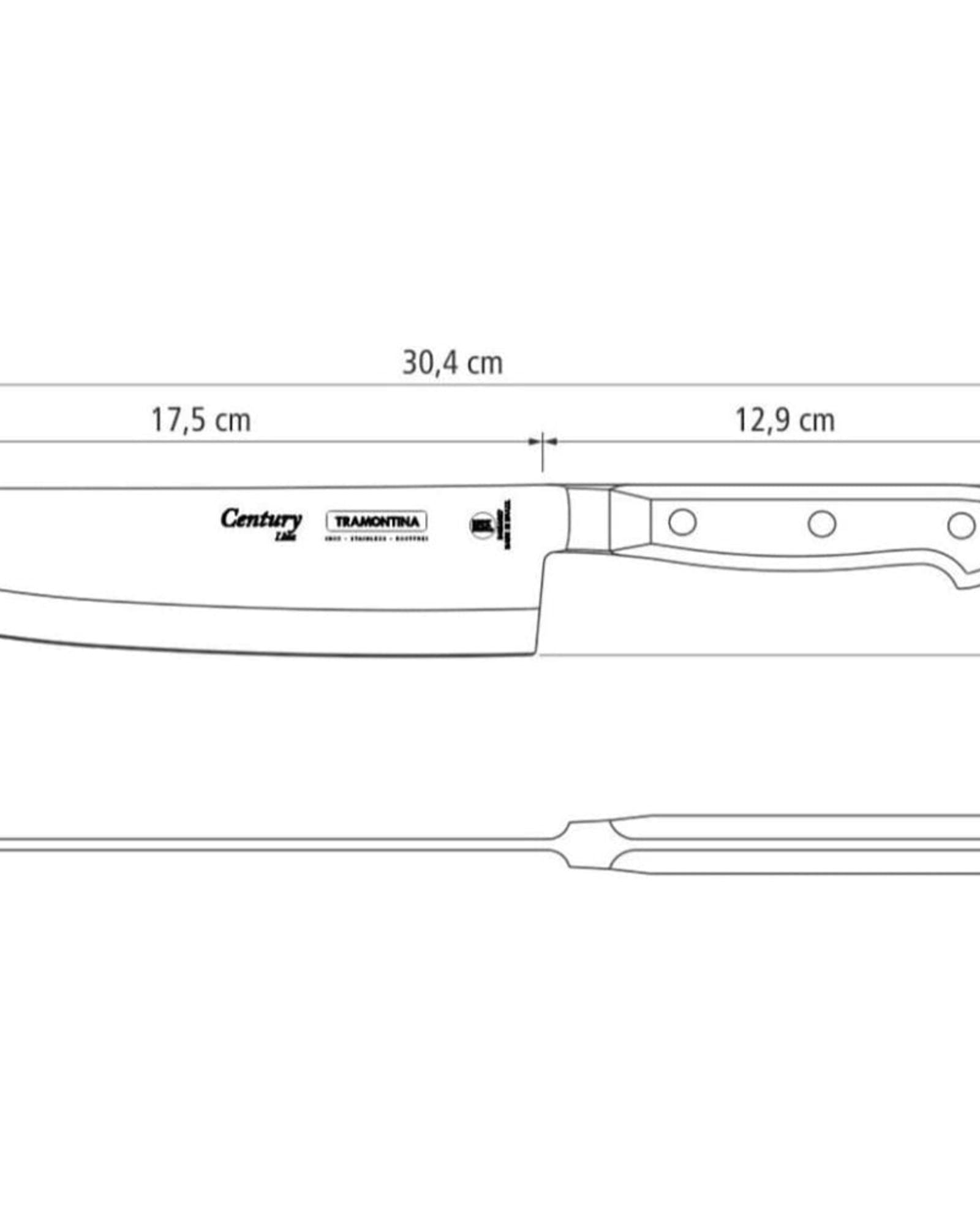 Tramontina Brazil  Century 7 Inches Cook Knife with Stainless Steel Blade and Black Polycarbonate Handle
