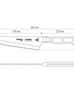 Tramontina Brazil  Century 7 Inches Cook Knife with Stainless Steel Blade and Black Polycarbonate Handle
