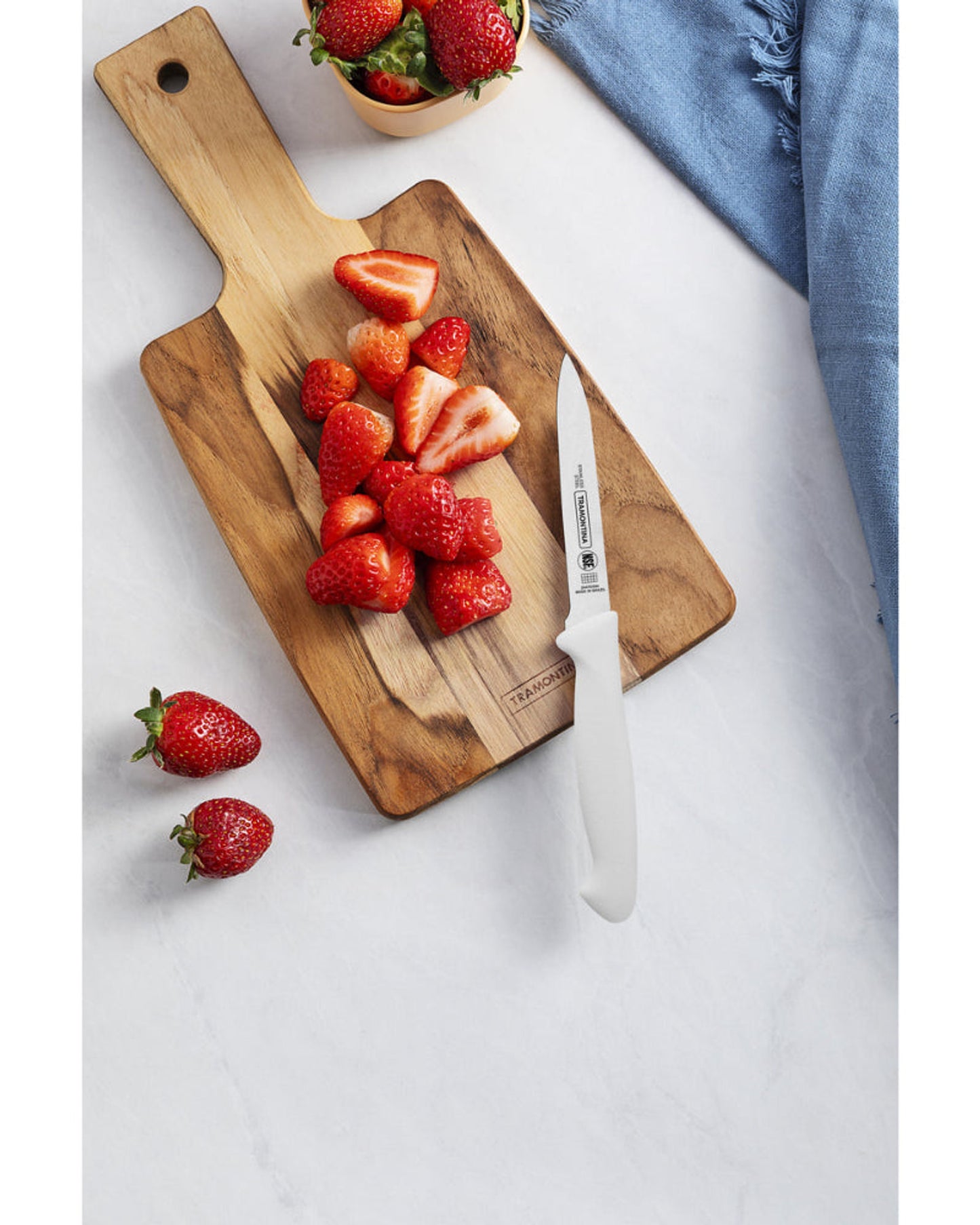 Tramontina Premium 4" Vegetable and Fruit knife with Stainless Steel Blade and White Polypropylene Handle