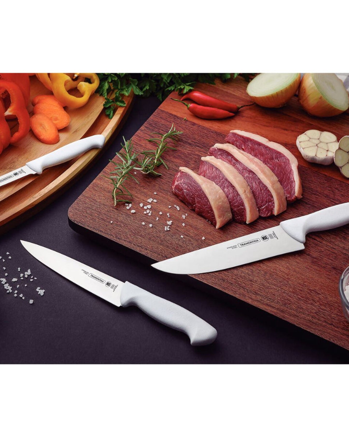Tramontina Premium 7" kitchen knife Stainless Steel Blade with White Polypropylene Handle