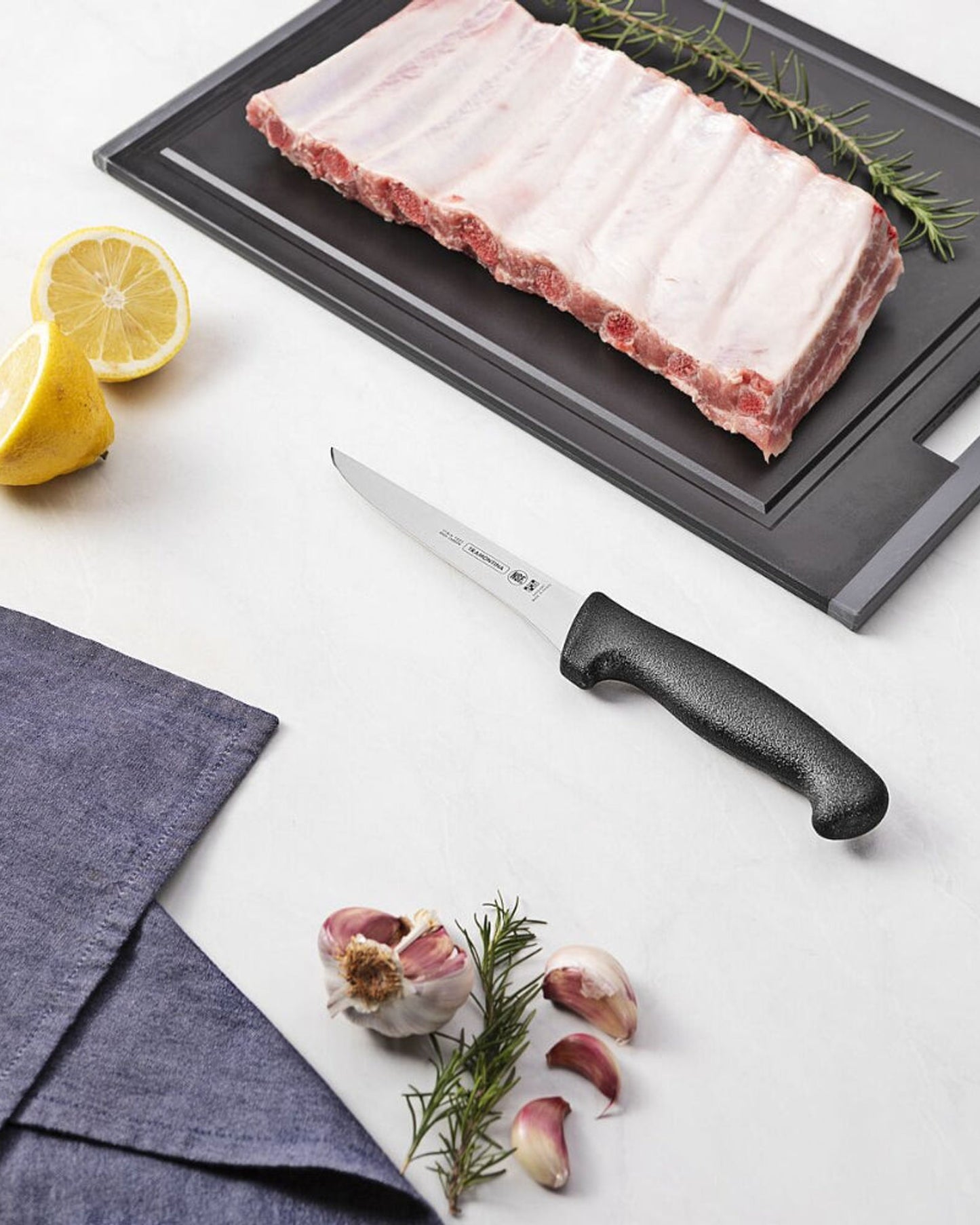 Tramontina Professional Boning Knife with Stainless Steel Blade and Black Polypropylene Handle 5"