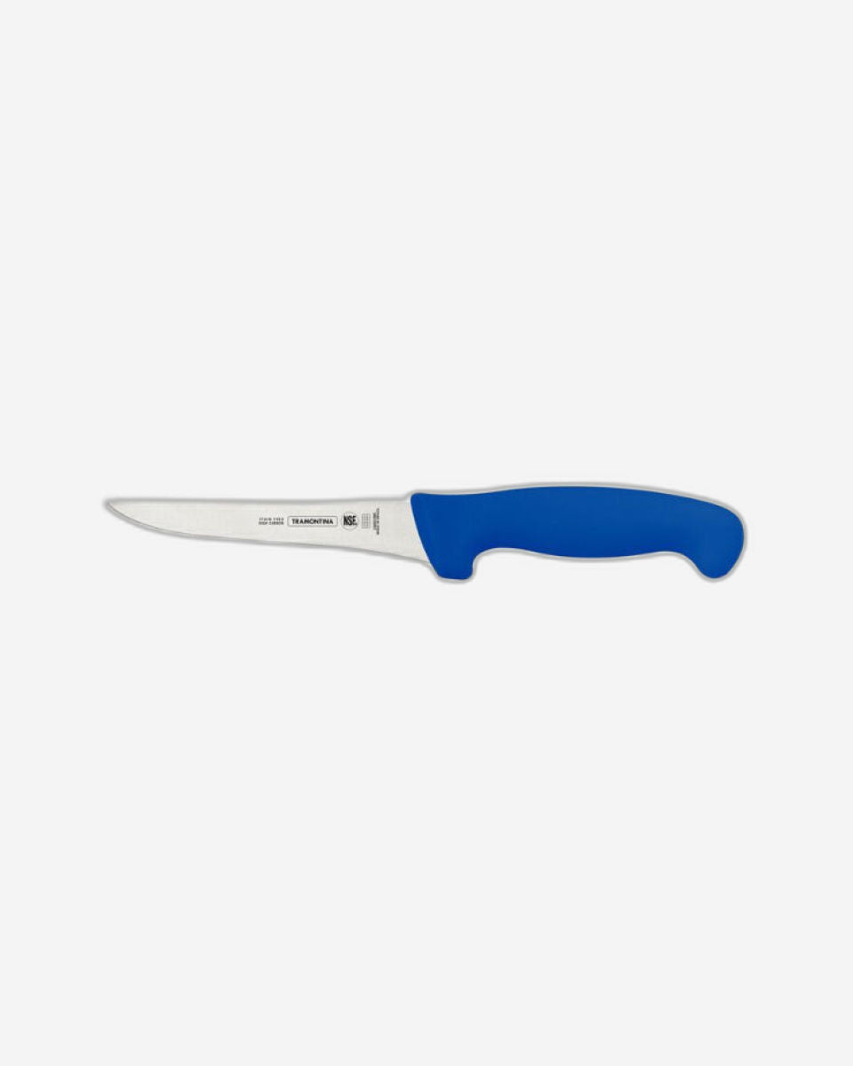 Tramontina Professional Boning Knife with Stainless Steel Blade and Blue Polypropylene Handle 5"
