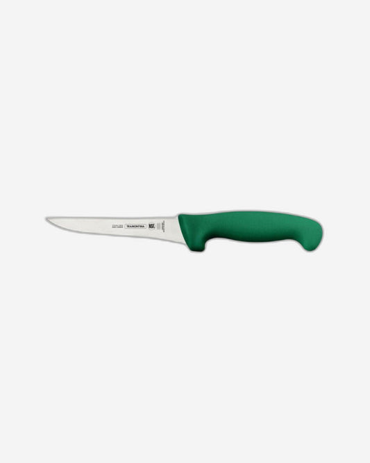 Tramontina Professional Boning Knife with Stainless Steel Blade and Green Polypropylene Handle 5"