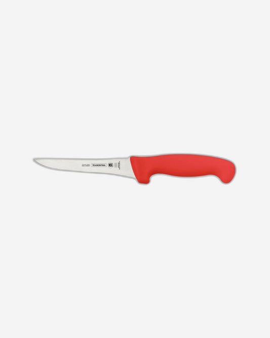 Tramontina Professional Boning Knife with Stainless Steel Blade and Red Polypropylene Handle 5"