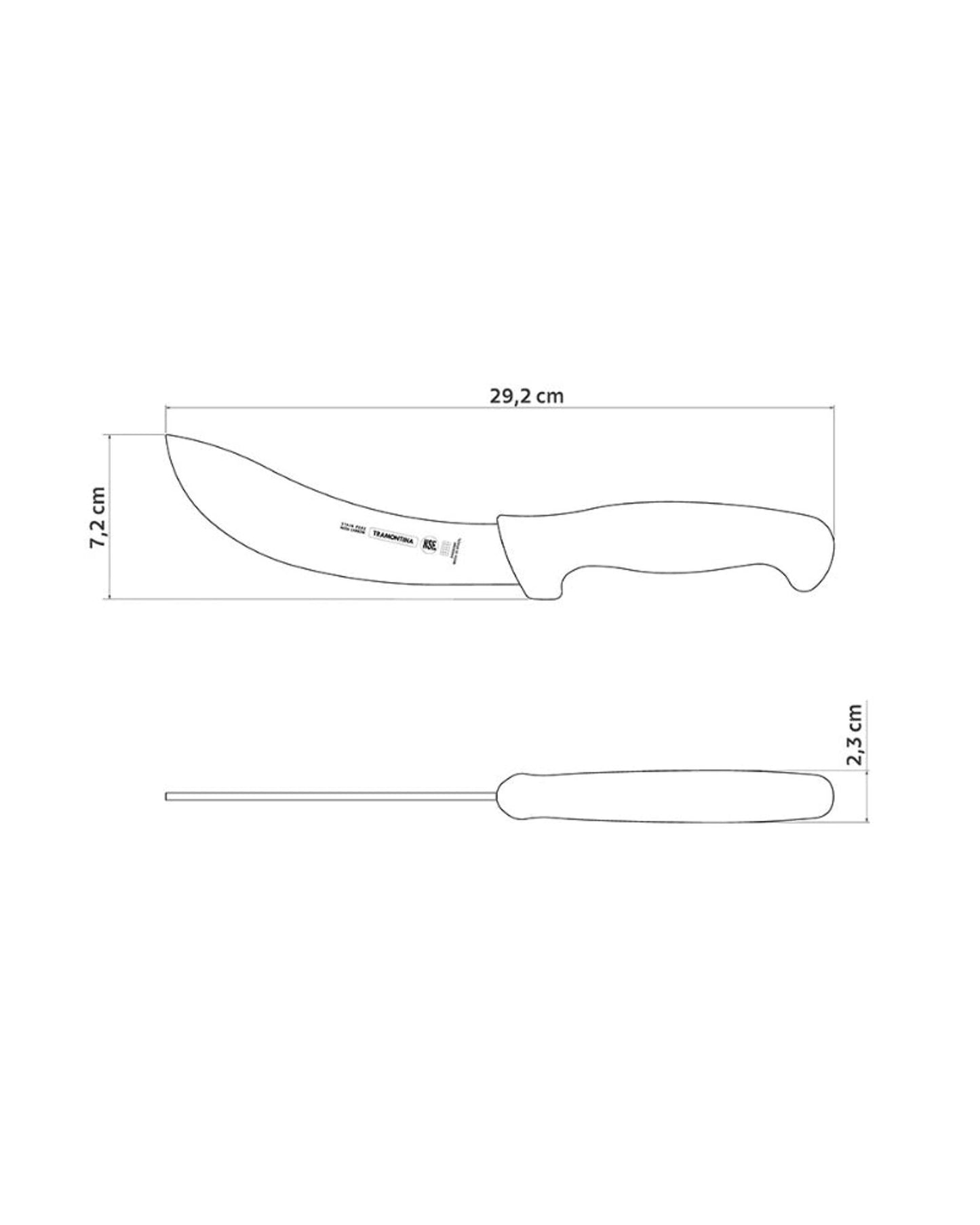 Tramontina Professional Leather and Bleeding Knife with Stainless-Steel Blade and White Polypropylene Handle 6"