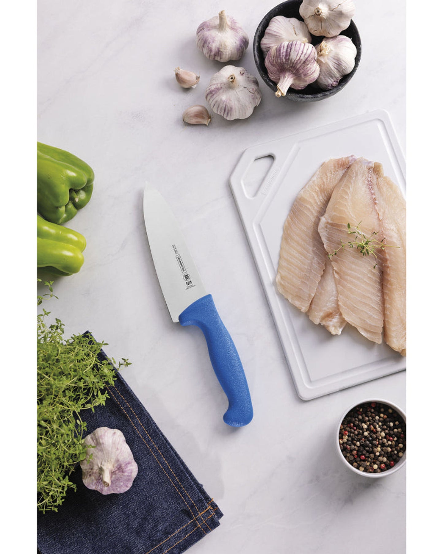 Tramontina Professional Meat Knife with Stainless-Steel Blade and Blue Polypropylene Handle 6"
