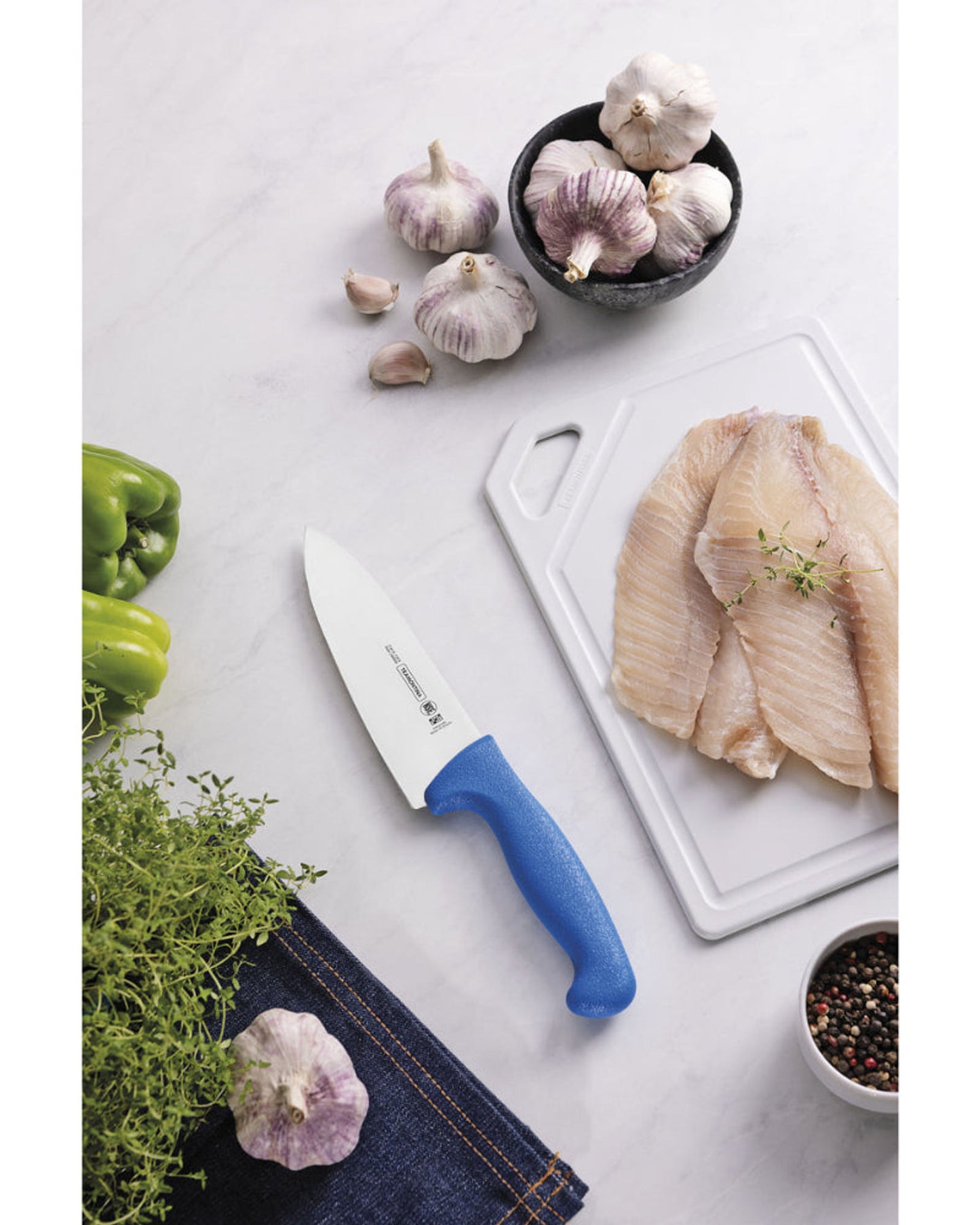 Tramontina Professional Meat Knife with Stainless-Steel Blade and Blue Polypropylene Handle 6"