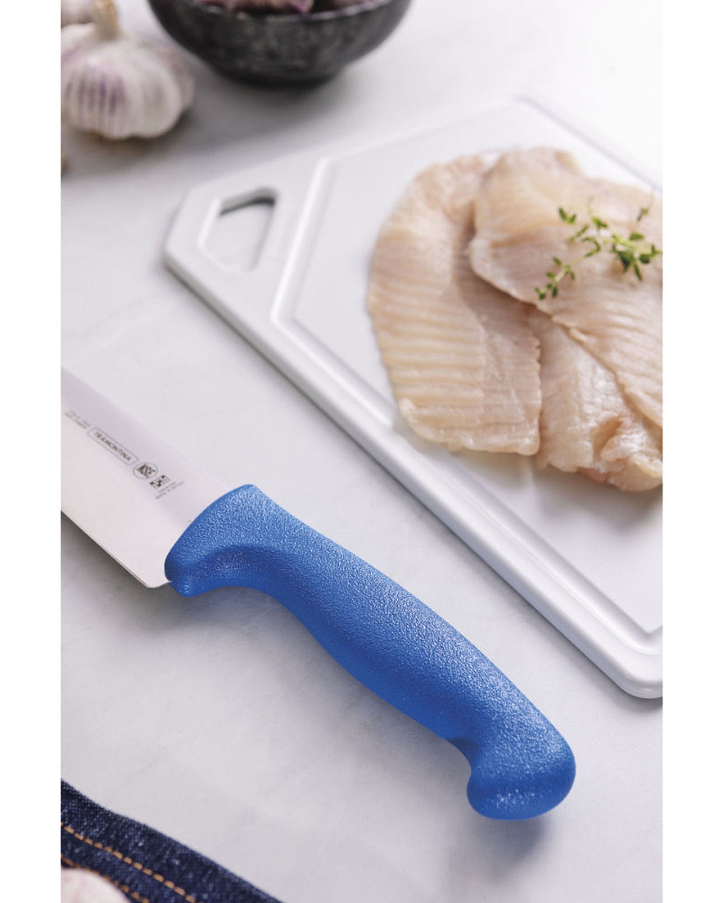 Tramontina Professional Meat Knife with Stainless-Steel Blade and Blue Polypropylene Handle 6"