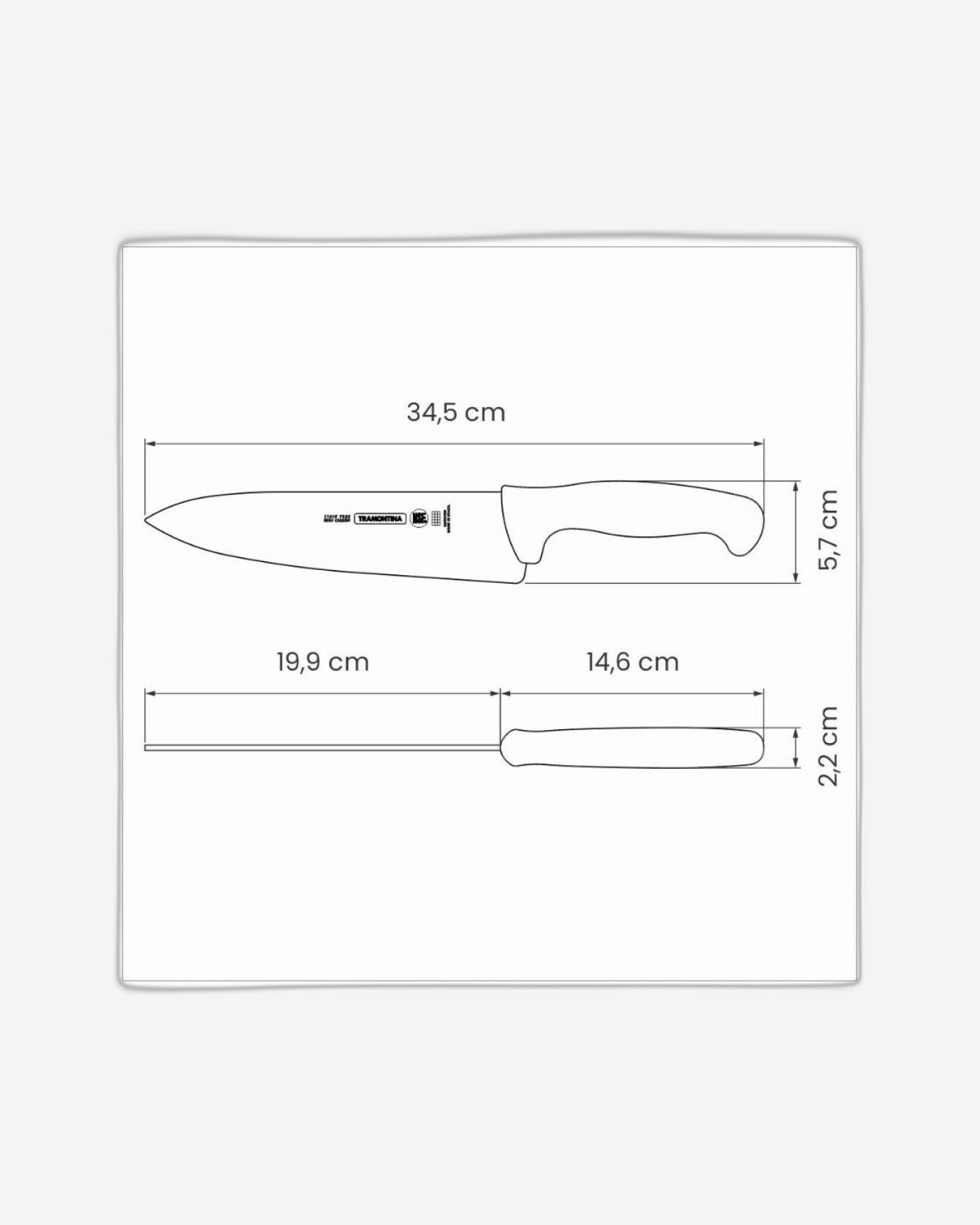 Tramontina Professional 8" Meat Knife with Stainless Steel Blade and Textured Brown Polypropylene Handle