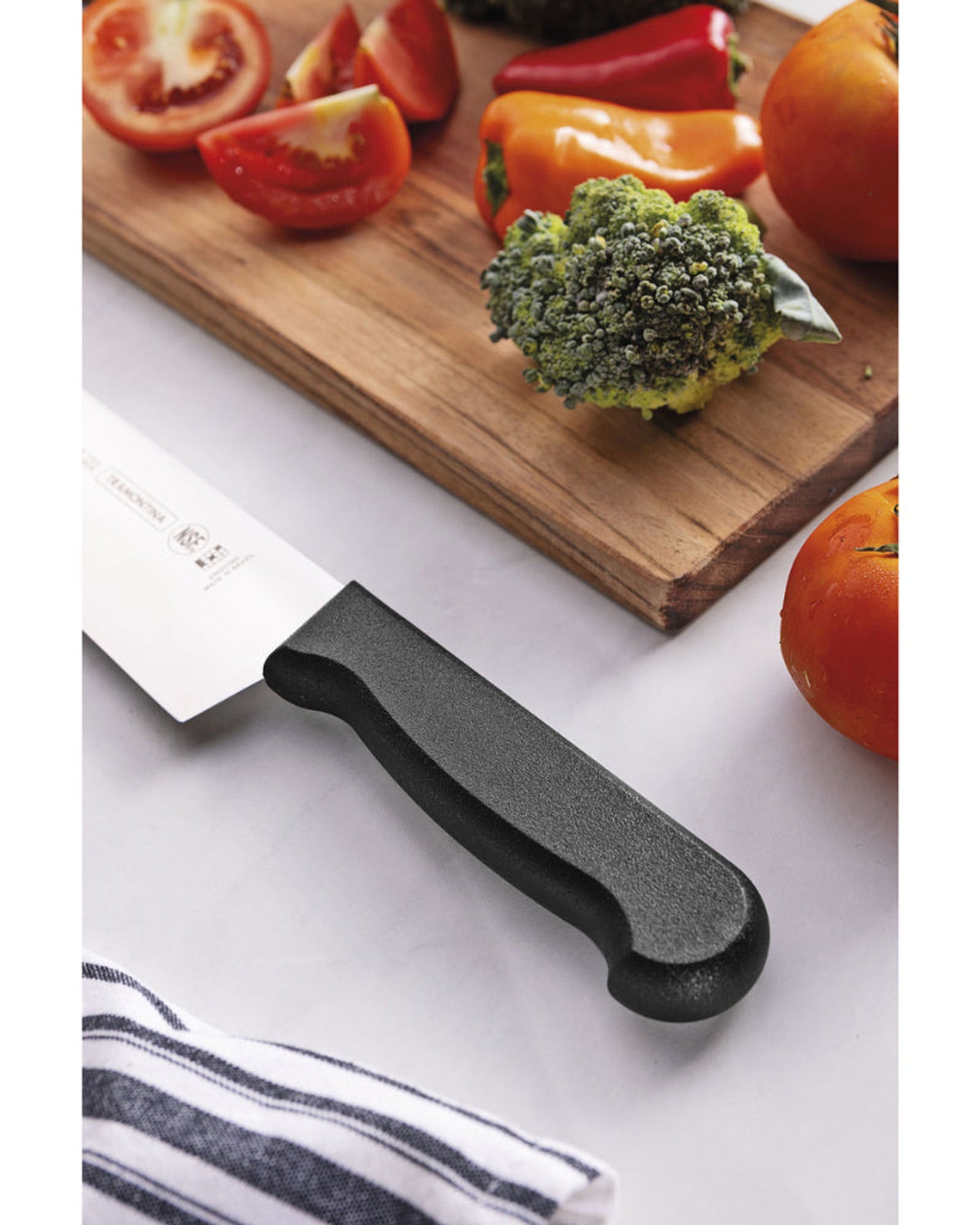 Tramontina Professional Meat Knife with Stainless-Steel Blade and Black Polypropylene Handle with Antimicrobial Protection 10"