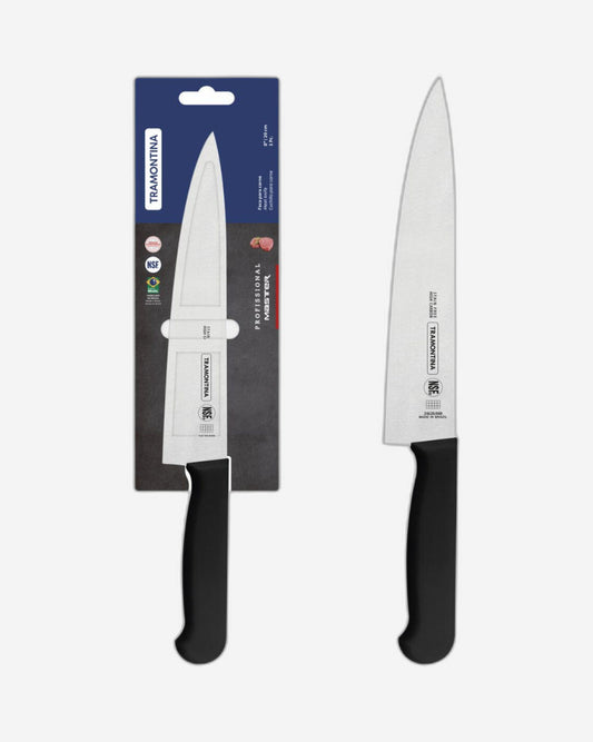 Tramontina Professional 8" Meat Knife with Stainless-Steel Blade and Black Polypropylene Handle with Antimicrobial Protection