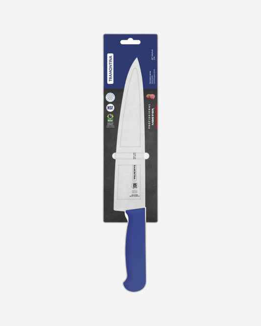 Tramontina Professional Meat Knife with Stainless-Steel Blade and Blue Polypropylene Handle with Antimicrobial Protection 10"