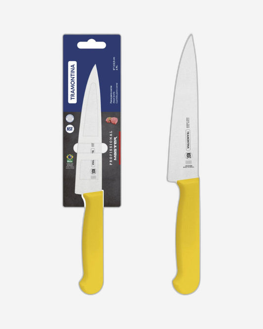 Tramontina Professional Meat Knife with Stainless-Steel Blade and Yellow Polypropylene Handle with Antimicrobial Protection 6"