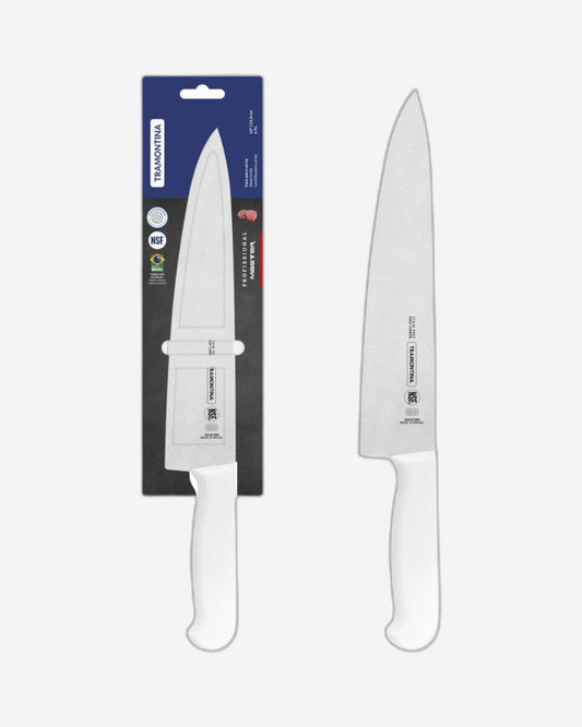 Tramontina Professional Meat Knife with Stainless-Steel Blade and White Polypropylene Handle with Antimicrobial Protection 10"