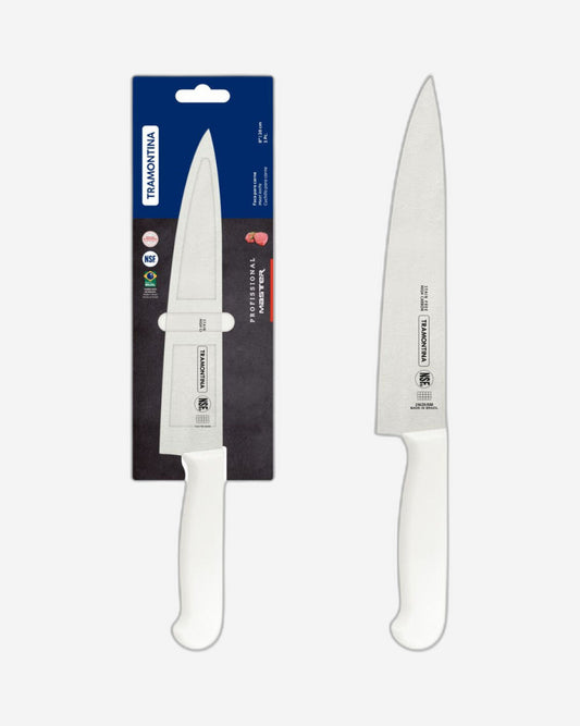 Tramontina Professional Meat Knife with Stainless-Steel Blade and White Polypropylene Handle with Antimicrobial Protection 8"