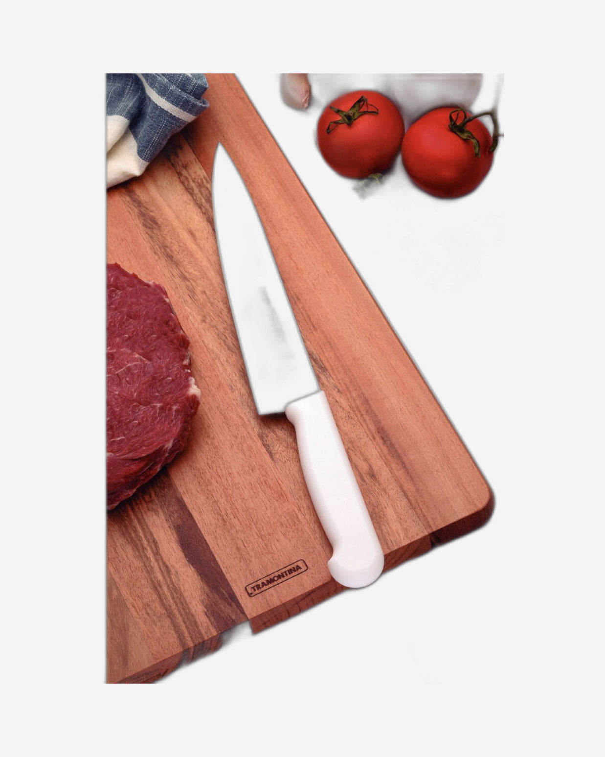 Tramontina Professional Meat Knife with Stainless-Steel Blade and White Polypropylene Handle with Antimicrobial Protection 8"