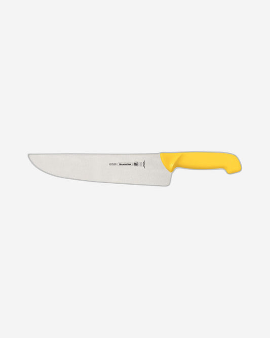 Tramontina Professional Butcher Knife with Stainless-Steel Blade and Yellow Polypropylene Handle 12"