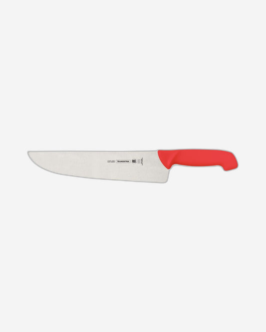 Tramontina Professional Butcher Knife with Stainless-Steel Blade and Red Polypropylene Handle 12"