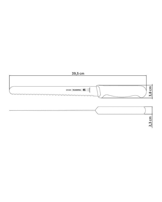 Tramontina Professional Cake/Bread Knife with Stainless-Steel Blade and White Polypropylene Handle 10"