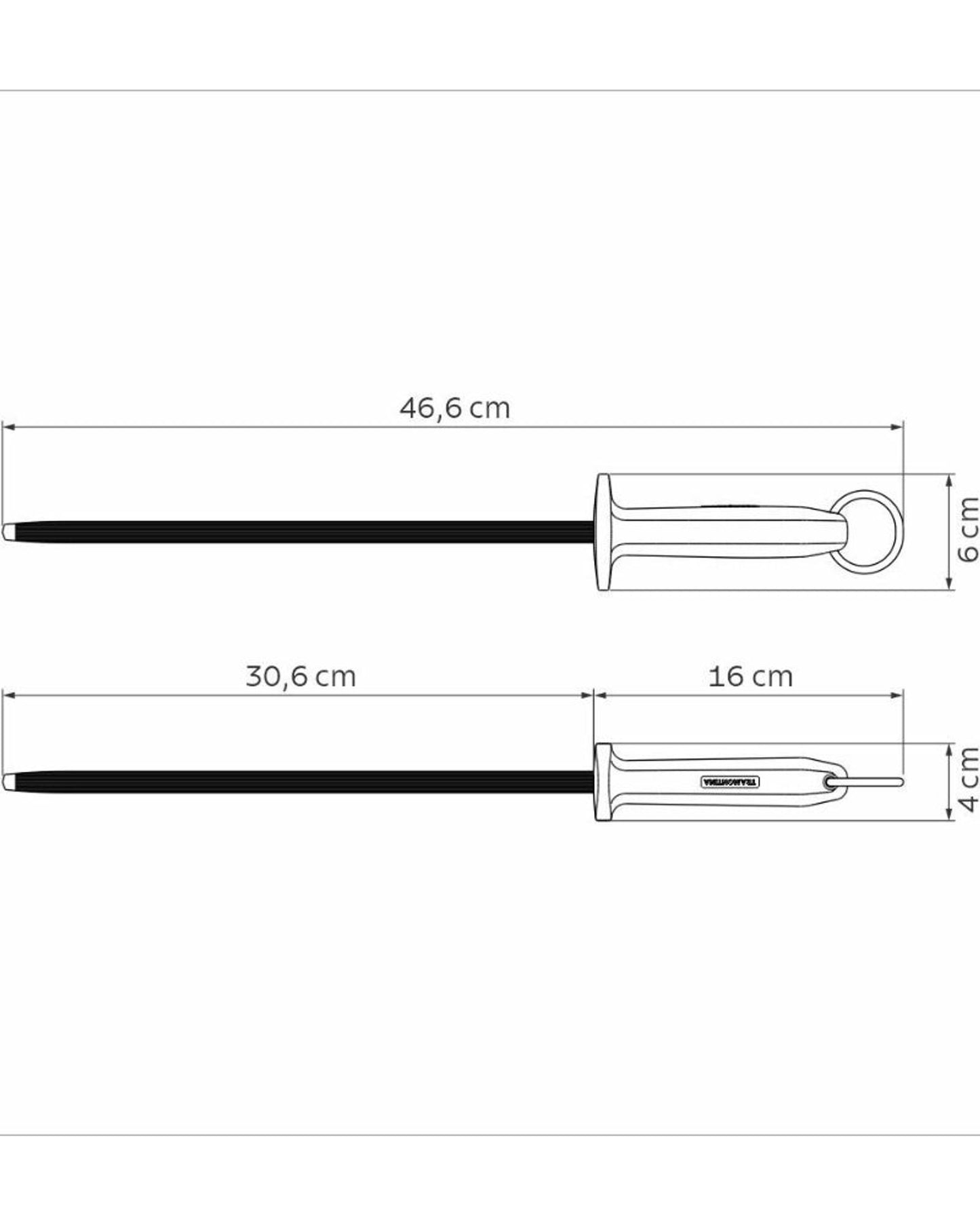 Tramontina Professional 12" Grooved Sharpener with Carbon Steel Rod and Red Polypropylene Handle