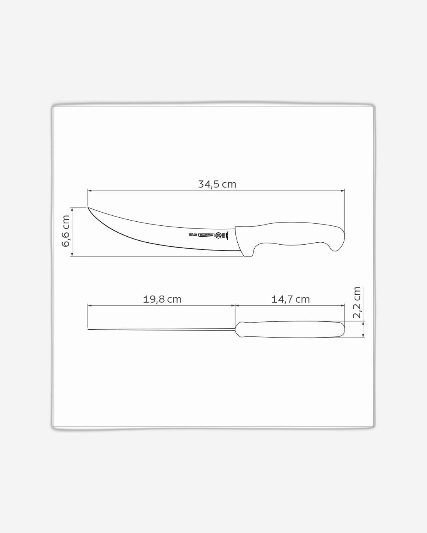 Tramontina Profissional 8" Meat Knife with Stainless-Steel Blade and White Polypropylene Handle