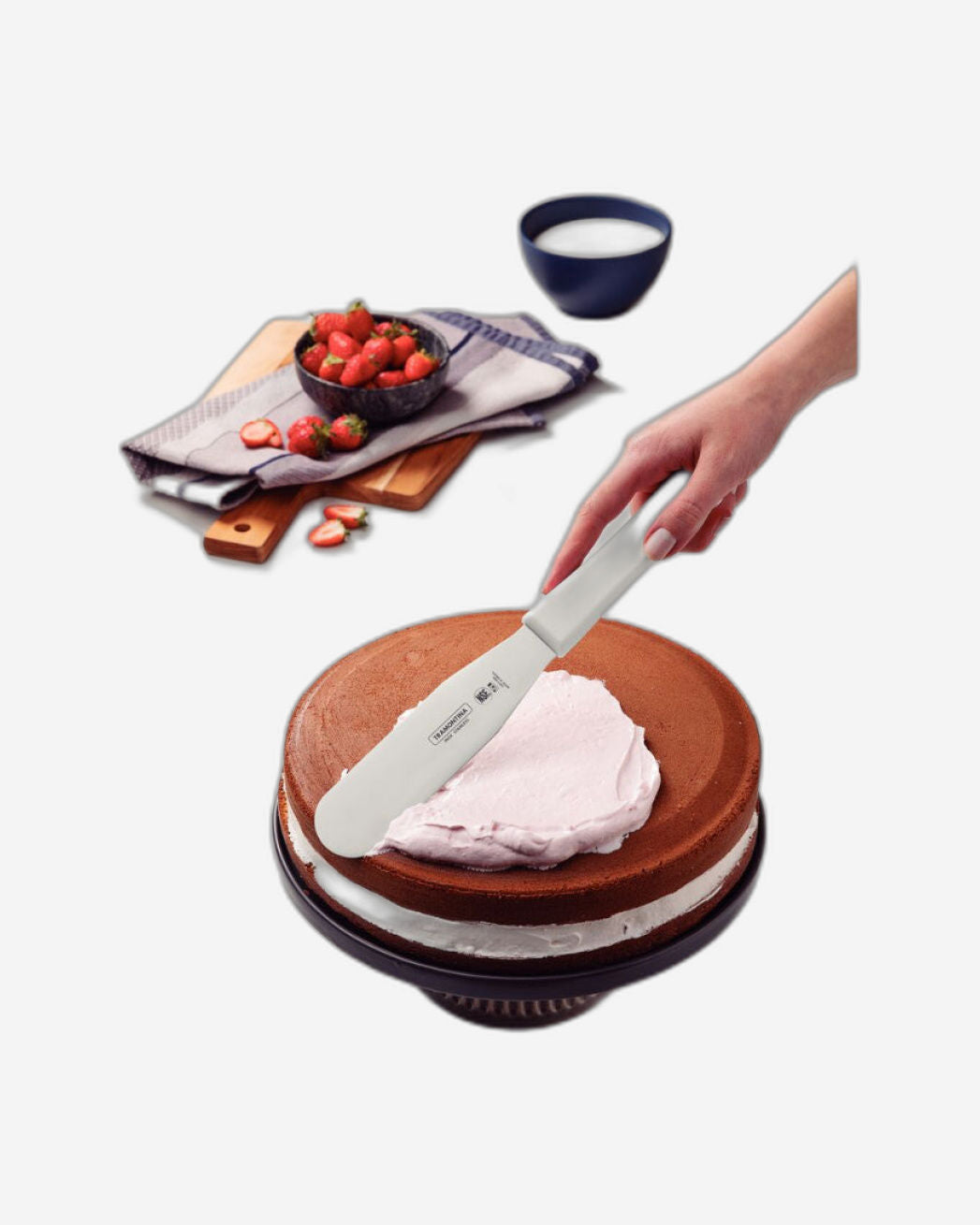 Tramontina Professional Offset Spatula with Stainless-Steel Blade and White Polypropylene Handle 6"