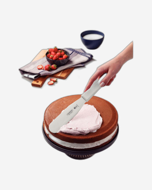 Tramontina Professional Offset Spatula with Stainless-Steel Blade and White Polypropylene Handle 6"